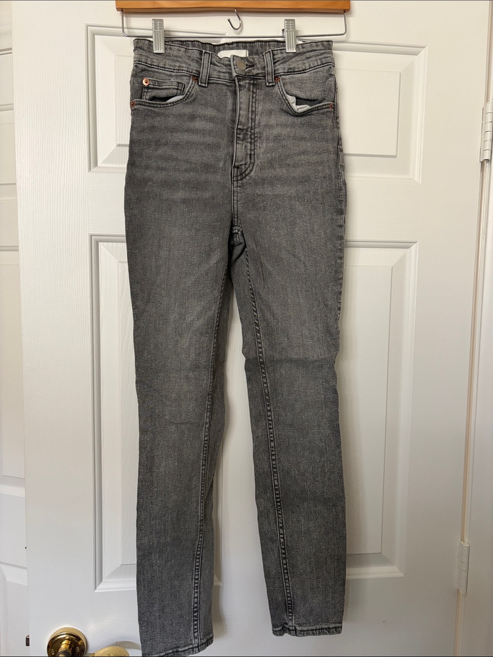 H&M High-Rise Grey Skinny Jeans